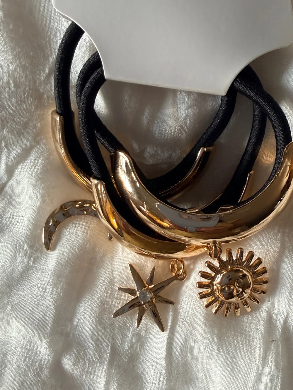 Pink Lily Celestial Hair Bands with Gold-Color Charms
